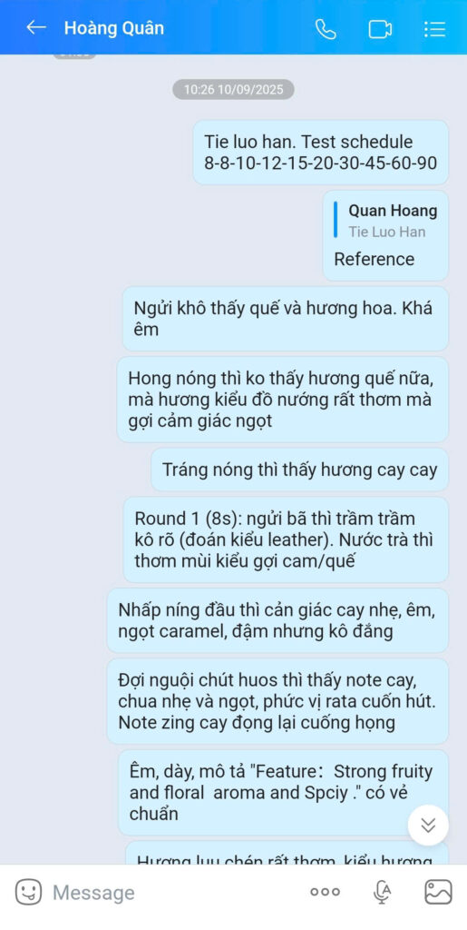 ví dụ cách cảm nhận trà